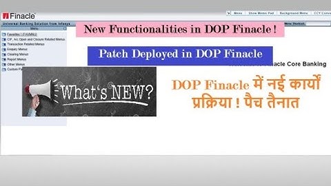 New Update in DOP Finacle | New Search Criteria added in CCIFINQ Menu | Let