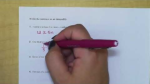 2.1 Writing and Graphing Inequalities