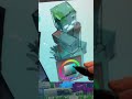 Zombie Nautilus jockey / #Minecraft 【 drawing process /イラストメイキング】 #shorts