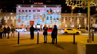 Vienna Walking Tour In City Center & Christmas Village Maria-Theresa-Square 2021, Austria | 4K Asmr