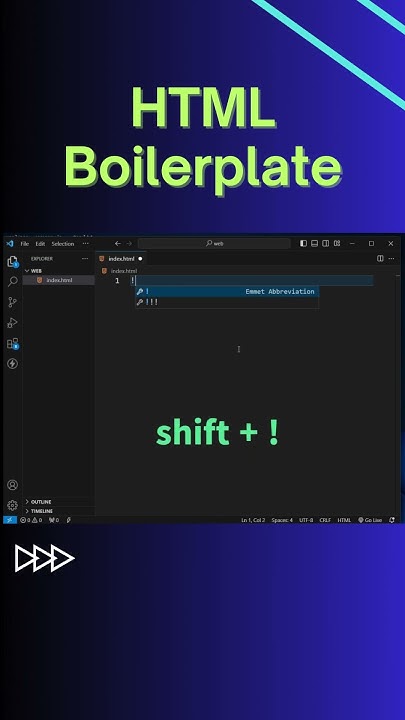 How to generate HTML boilerplate code in VS Code? HTML tutorial for ...