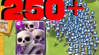 Clash Royale - 250+ MASS SKELETON ARMY OVERFLOW (WORLD RECORD?!) MOST Skeletons On Map!