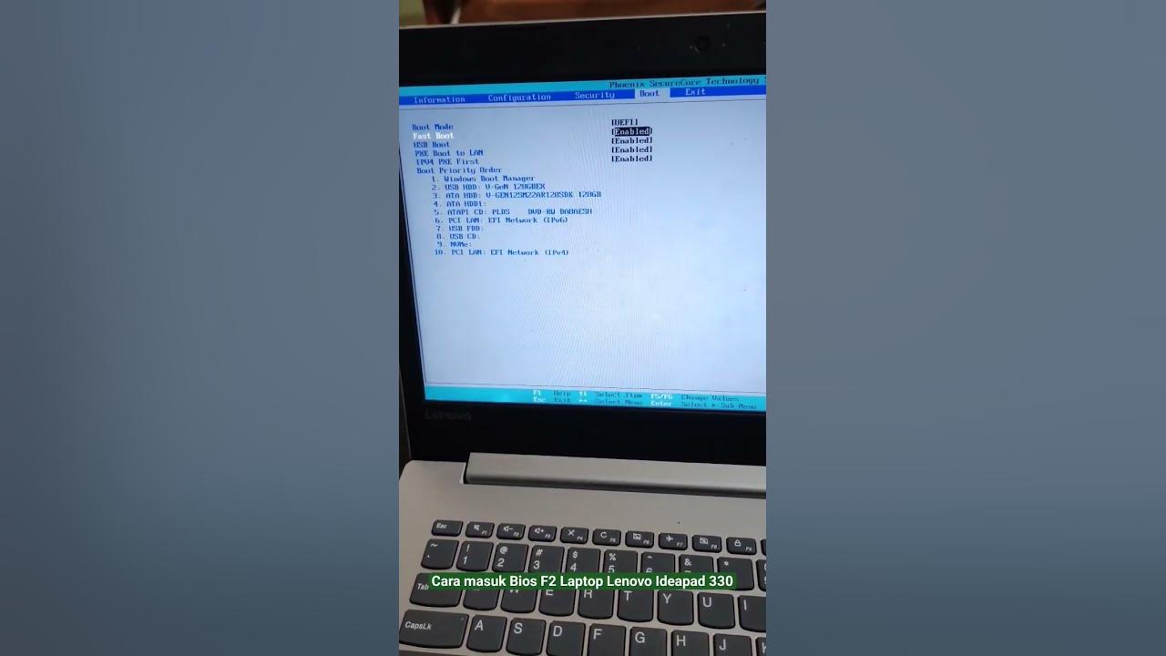 Cara masuk bios f2 laptop lenovo ideapad 330 setting secure boot