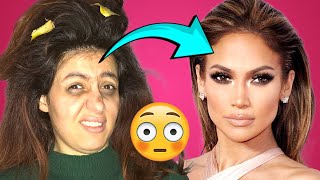 Jennifer Lopez Makeup Transformation 💄 Without Surgery #makeuptransformation