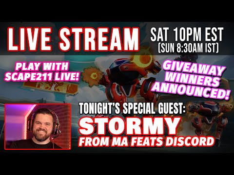 MA LIVESTREAM 3.12.22 - Special Guest Stormy | March Giveaway #1 Winners! | Mech Arena Live Gameplay