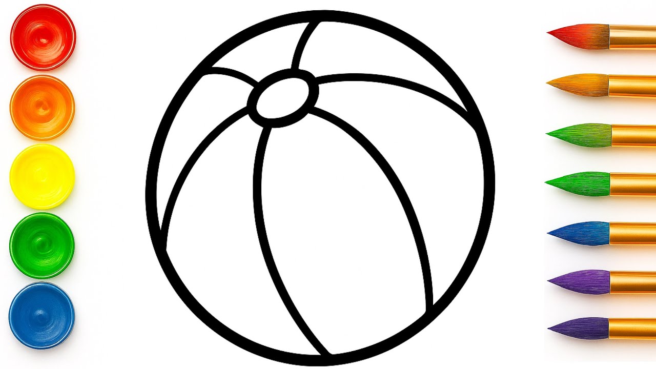 How to Draw a Beach Ball | Step by Step Tutorial - YouTube