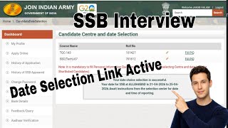 Indian Army SSC Tech-67 Date Selection Link Active, SSB Interview Date Selection Procedure 