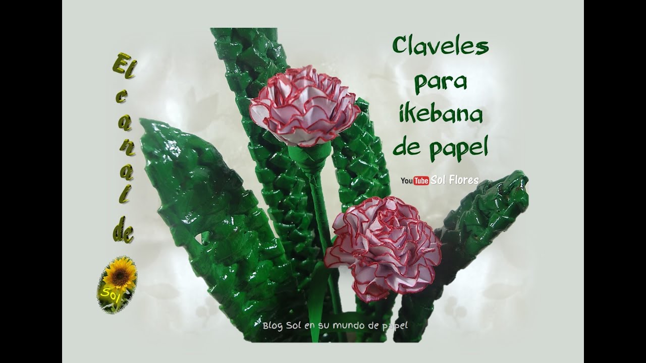 Claveles para ikebana de papel - Paper carnations for ikebana