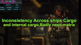 Star Citizen: Cargo Inconsistency Across ships Cargo and internal cargo