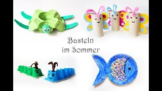 Basteln mit Kindern im Sommer ☀️☀️☀️15 schnelle Ideen aus Eierkartons, Papptellern, Klorollen