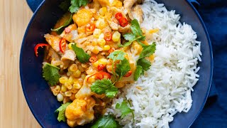 Thai Chicken Cauliflower Curry | Quick & Easy Healthy Dinner Recipe