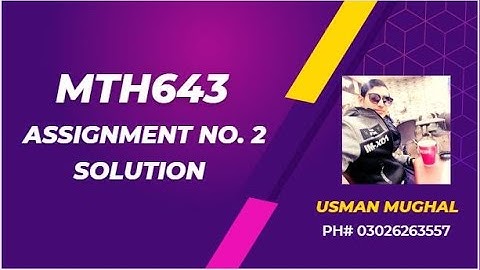 MTH643 assignment 2 solution