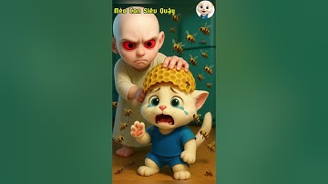 Mèo con được con ma đầu trọc tặng cho tổ ong và cái kết #shorts #cat #ai #meow #meo