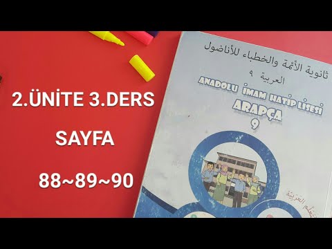 9.Sınıf Arapça Ders Kitabı 2.Ünite 3.Ders 88~89~90