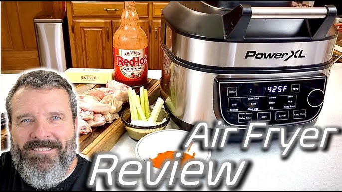 PowerXL 1550W 6-qt 12-in-1 Grill Air Fryer Combo with Glass Lid on QVC 