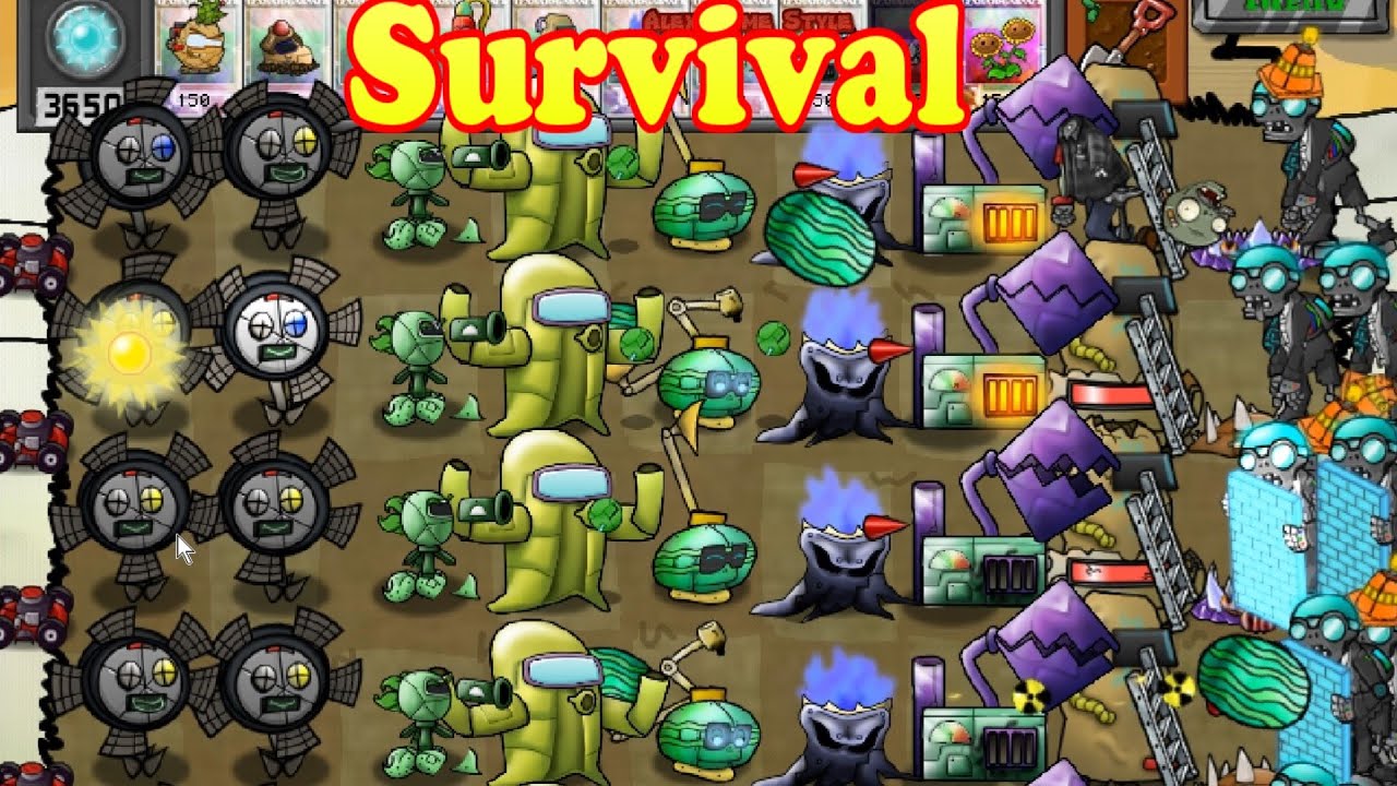 Plants vs. Zombies Mod - Survival Day (PvZ 1 Robot Mod) 