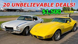 Unbelievable Deals 20 Classic Cars Under 10K 1 500 10 000