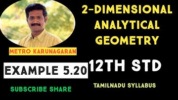 12th Std Maths Ex.5.2(Example 5.20) Find the Equation of the ellipse with foci (+-2,0), vertices(+-3