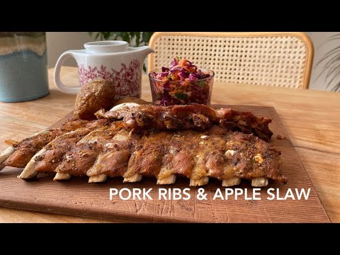 Crock Pot Pork Ribs & Apple Slaw