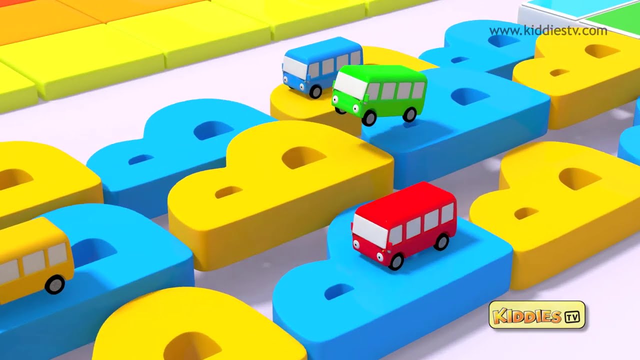 ⁣Wheels on the Bus Race with Alphabets & many more | Best Wheels on the Bus Rhymes | Kiddiestv