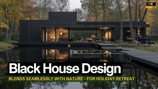 Beautiful Black House Design Blends Seamlessly with Nature  Perfect for Your Holiday Retreat