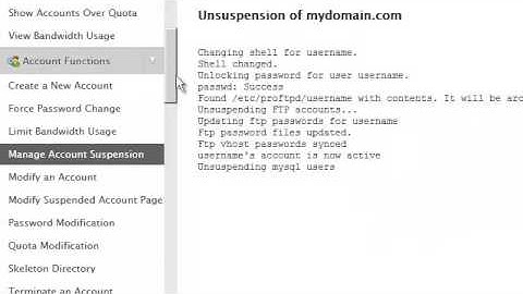 Unsuspending accounts in WHM