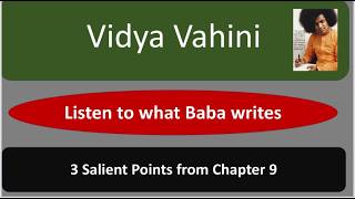 3 Salient points in Chapter 9 of Vidya Vahini