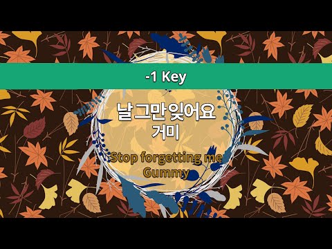 [MR노래방ㆍ-1 Key] 날 그만 잊어요 - 거미 ㆍStop forgetting me - Gummy ㆍMR Karaoke