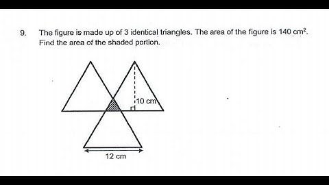 P6 2019 Maris Stella Prelims Q9 - Shaded Area | 3 identical triangles | PSLE Maths