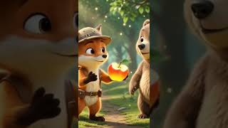 Sharing apples 🍎 #cartoon #youtubeshorts #kids