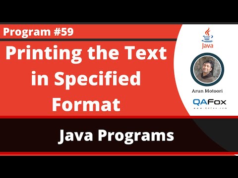 Java program to print the text in the specified format