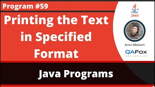Java program to print the text in the specified format