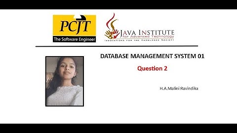 Data Base Task 02 | 1st Year | Java Institute | Database Management System