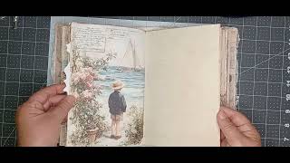 Vintage Coastal Memories Junk Journal Flip‑Through | Handmade Journal | Beach & Seaside Ephemera