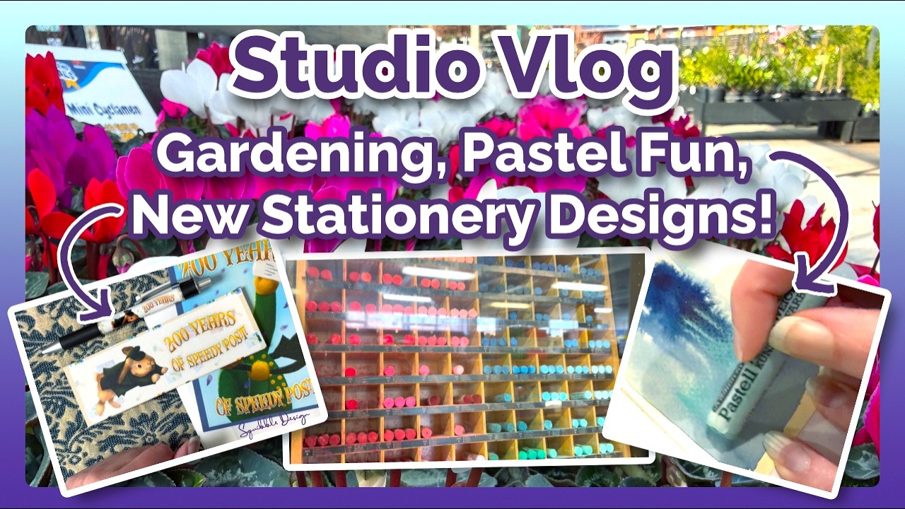 Gardening, Pastel Fun, New Stationery Designs! | Studio Vlog