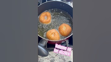 POV frying up a fresh batch of sourdough donuts! 🍩😋 like and subscribe- full video coming soon!