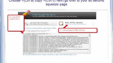 Aweber Optin web form for 90 second squeeze page.