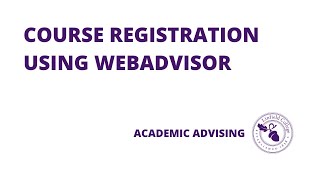 Register for Courses in WebAdvisor