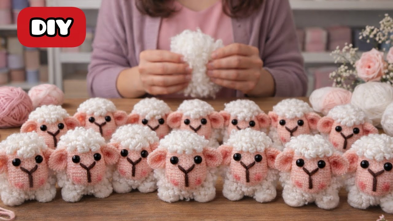 Can You Believe I Made This Cute Lamb Using Yarn & Hair Ties? 🐑✨