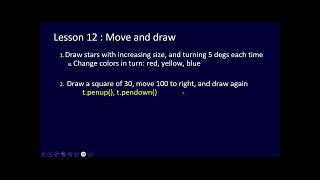 Kids Python Challenge, Lesson 12: Move and draw