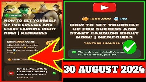 30 August Memefi YouTube video | How to Set Yourself Up for Success and Start Earning RIGHT NOW |