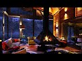 Deep Sleep Instantly with Blizzard and Fireplace Sounds in a Cozy Winter Cabin