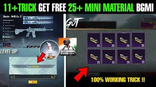 11+ Trick Get 25+ Mini Material In Bgmi 100% 😍| Free Material Trick In Bgmi