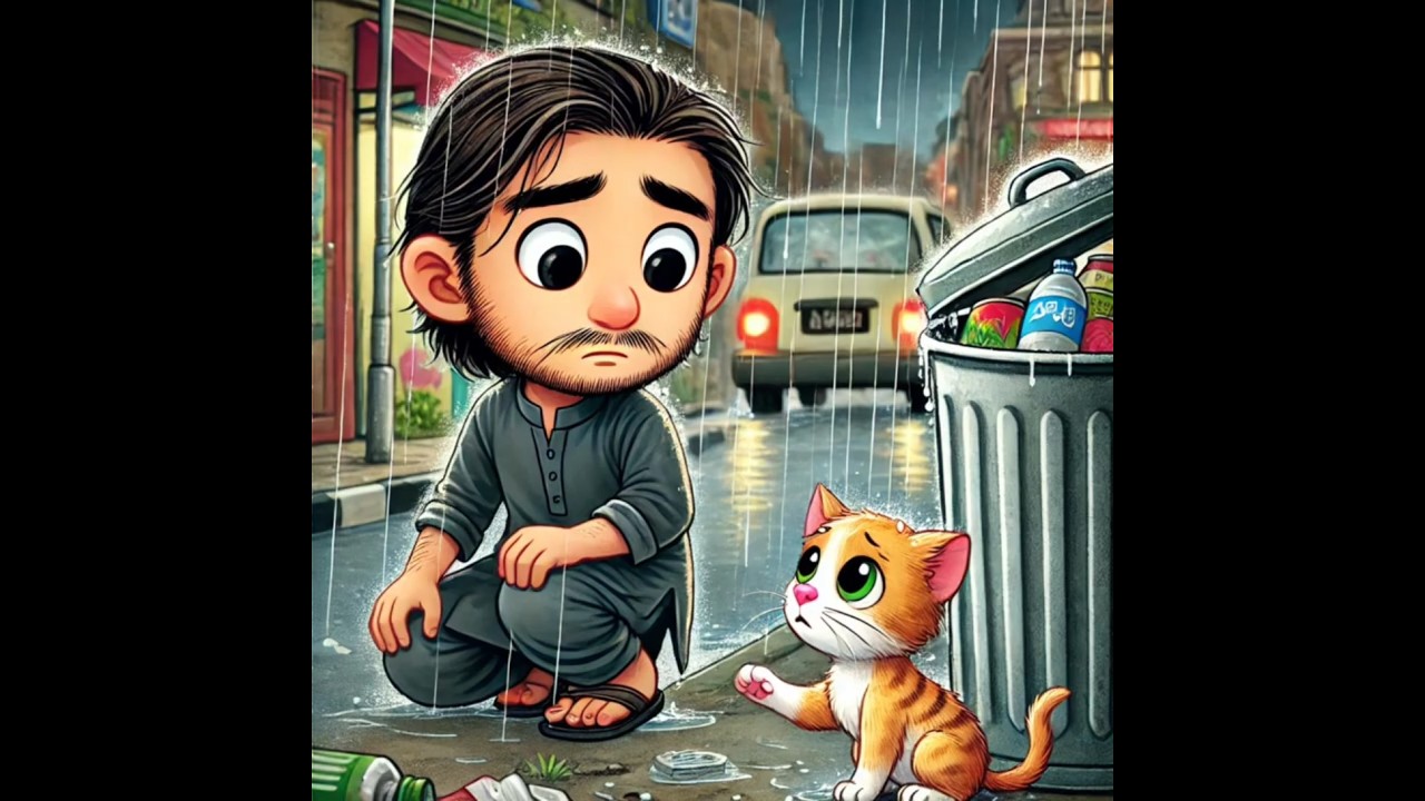 🐱The cat was injured on the street.😺 Ali found it and took it to the vet. 