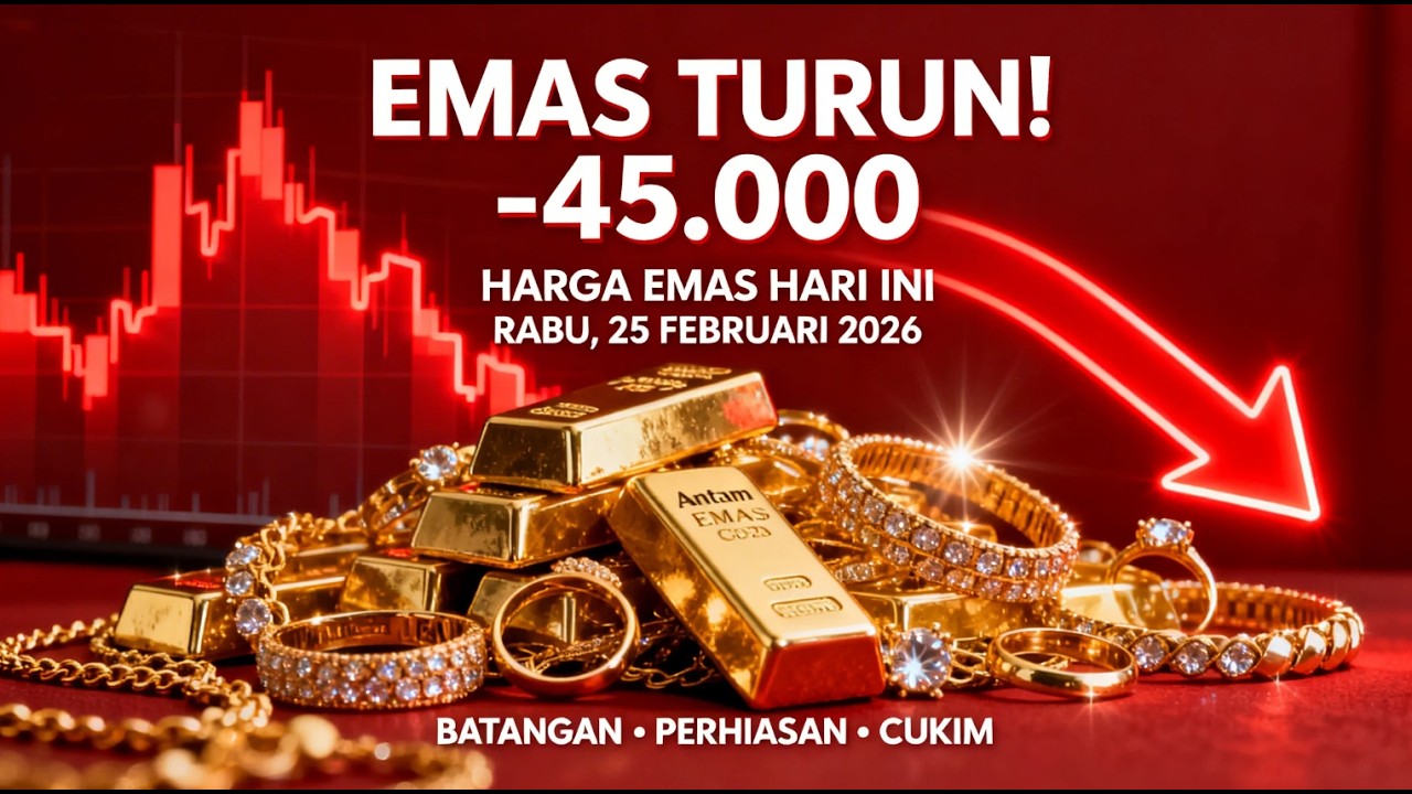HARGA EMAS HARI INI 25 FEBRUARI 2026 TURUN! Antam Rp3 023 000 – Buyback Melemah, Saatnya Beli?
