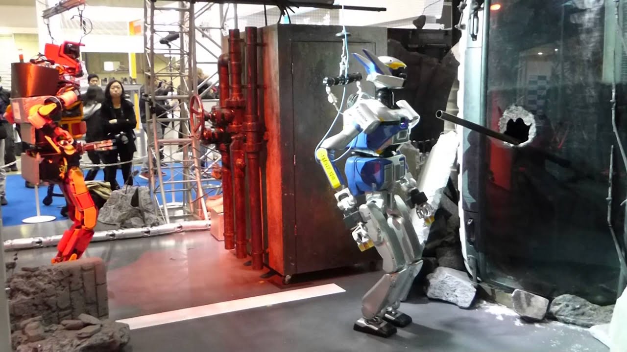 HRP-2改とJAXONによるトンネル災害調査デモ5 - YouTube