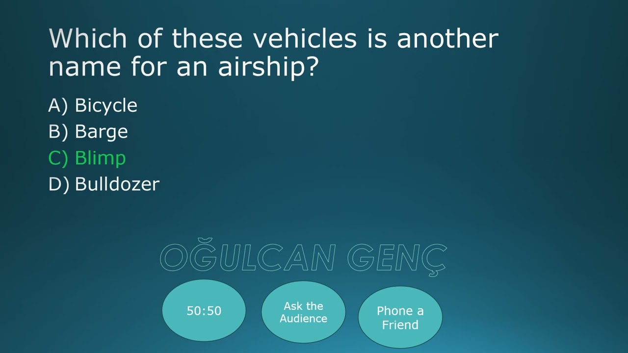 What color is 'azure' - WWTBM