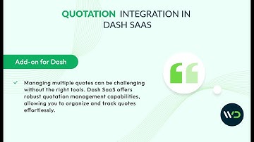 How to Use the Quotation Add-On in Dash SaaS | Step-by-Step Tutorial