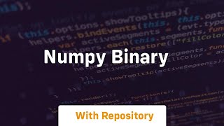 numpy binary