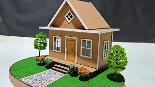 MEMBUAT MINIATUR RUMAH DARI KARDUS #107 RUMAH SEDERHANA